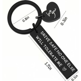 AWIWTOBQ Keychain Funny Drive Safe Keychains for Boyfriend Husband for Husband Wife Girlfriend Family Stocking Stuffers Christmas Birthday Gifts Wedding Gifts Friendship Gifts (Black)