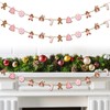 Mindsoft 2 Pcs Pink Christmas Felt Garlands 9.8 ft Gingerbread