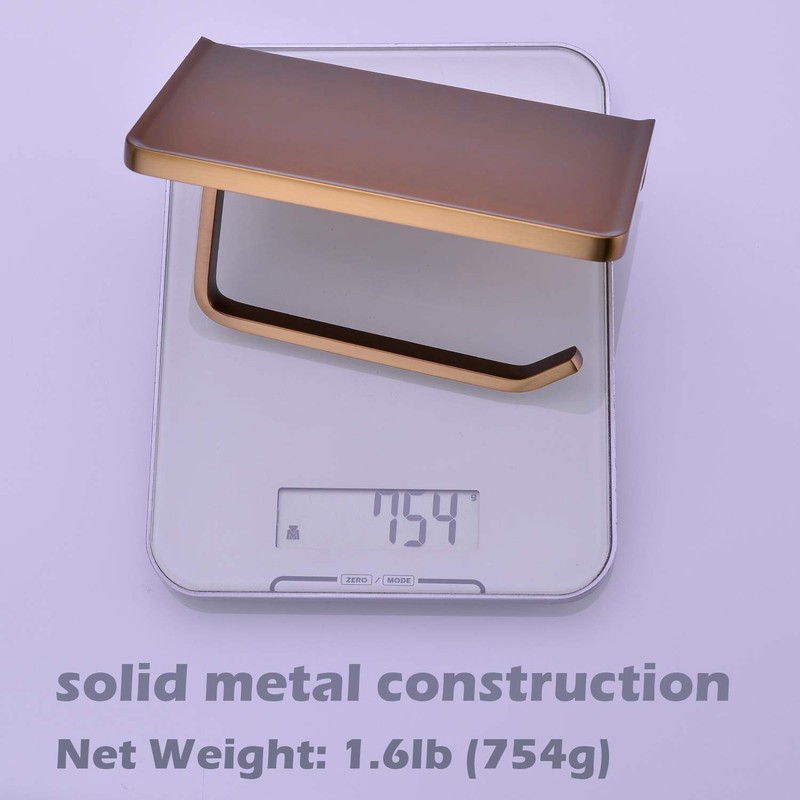 TRUSTMI Toilet Paper Holder with Phone Shelf, Bronze Bathroom Accessories