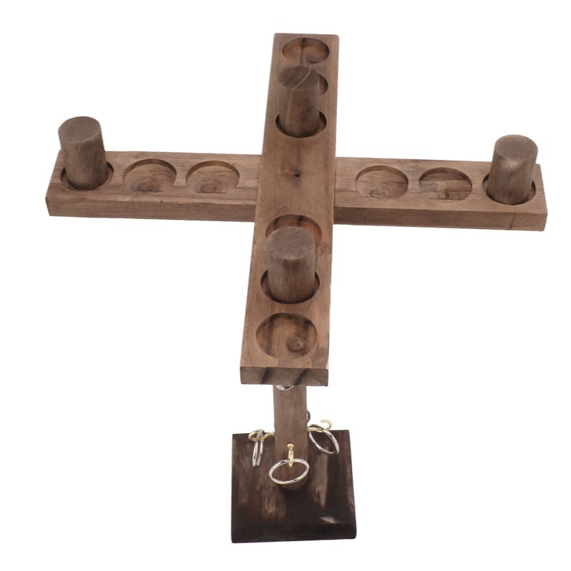 Hook and Ring Game for Four Players Wooden Hooks Fast
