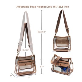 Clear Crossbody Bags for Women Stadium Approved Clear Purse for Concert Transparent Events Plastic Bag