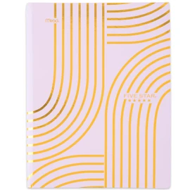 Five Star Composition Book, College Ruled Paper, 7-1/2" x 9-3/4", 80 Sheets, Hardcover, Lilac and Metallic Gold Arches (850111F-AMZ)