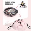 Drawstring Makeup Bags Cosmetic Bags Large Capacity Inner Zipper Pockets