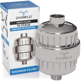 ZYNAFLO 15-Stage Shower Filter for Hard Water, Chlorine and Heavy Metals