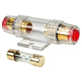tomzz Audio 5800-002 AGU Fuse Holder Transparent Cable up to 25 mm² Gold-Plated 30 A Fuse