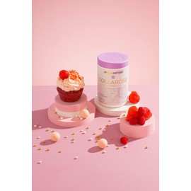 ALLDEYNN Collarose Fish Collagen Powder - Fish Collagen Hydrolysate with Hyaluronic Acid, Biotin - Anti-Ageing Skin Treatment - Hair Supplement - 300 g - Raspberry Wild Strawberry