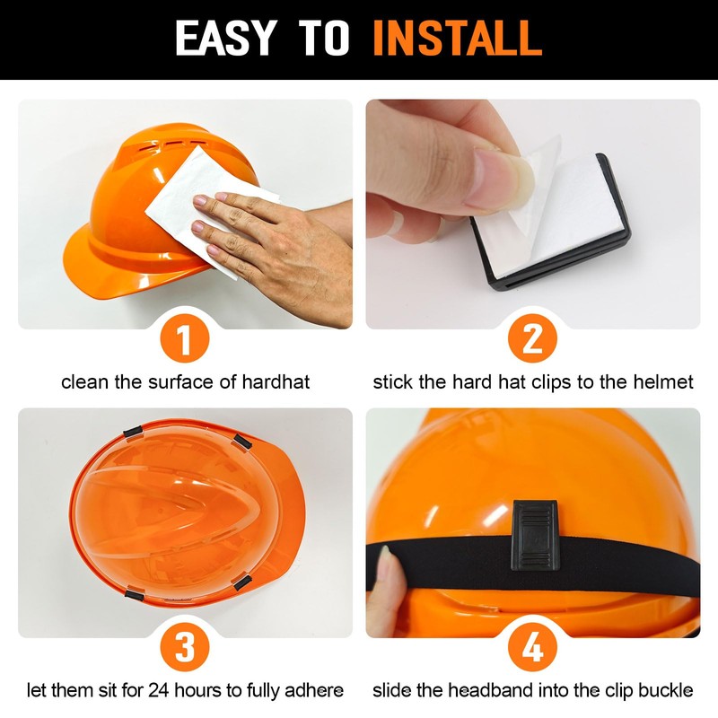 12 Pack Hard Hat Light Clips for Headlamp, Hardhat Light