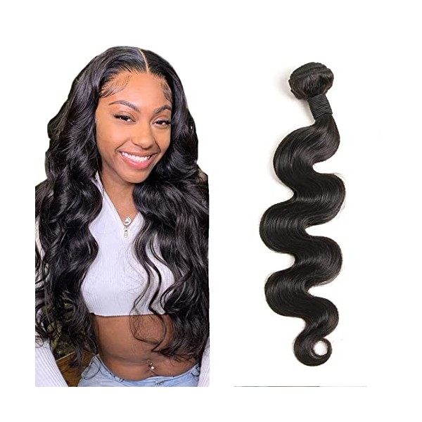 DaiMer Body Wave Brazilian Hair 1 Bundles Tressen Echthaar VerlÃ¤ngerung Human Haar Haare Echthaar Extensions Natural Locken 18 Inches