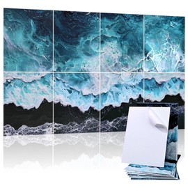 8 Pack Acoustic Panels, Soundproof Wall Panels, 48X32Inches Sound Proof Panels for Walls, Sound Absorbing Wall Art Decorative, Sound Dampening Panels for Recording, Home Studio(Black Beach)