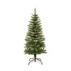 7 Feet Hinged Slim Pencil Snow Tipped Artificial Fir Christmas Tree with Foldable Metal Stand,550 Tips,Green