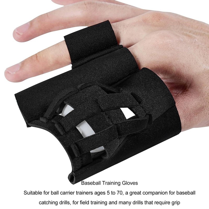 2Pcs Baseball Training Catching Glove Black Soft Comfortable Mini Baseball
