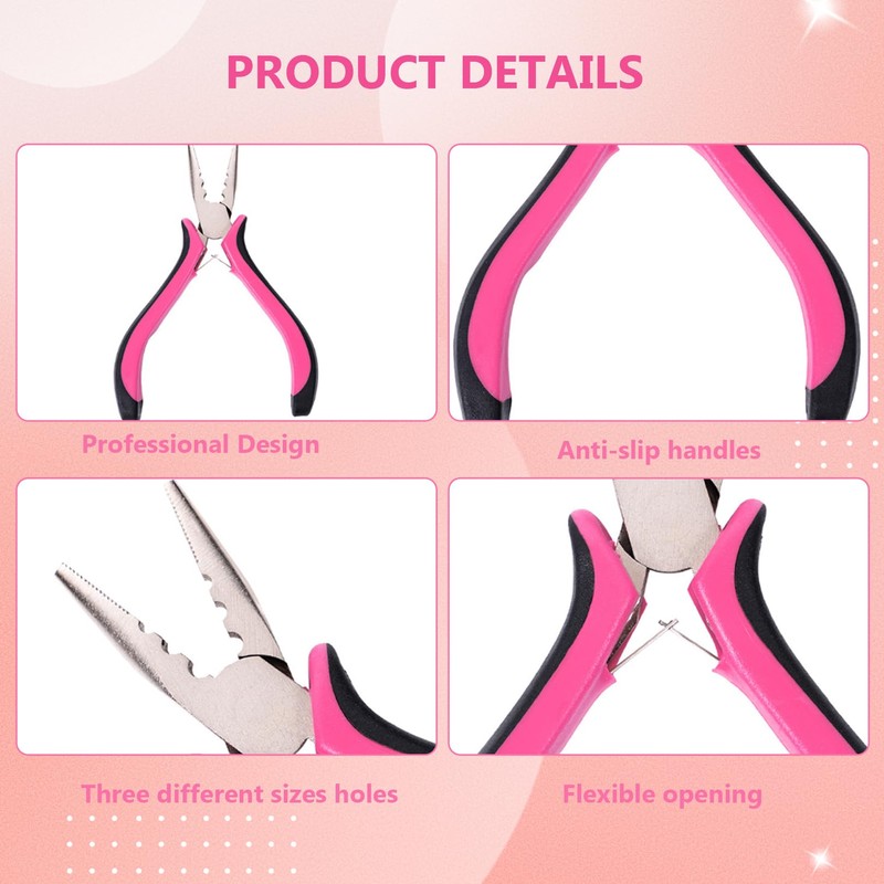 3Pcs Professional Nano Hair Extension Tools,Hair Extension Pliers Kit Includes