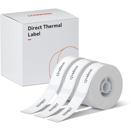 Label Maker Tape for NIIMBOT D11/D110/D101 Printer, 3 Rolls (480Pcs in Total) D11 Thermal Sticker Labels Waterproof Anti-Oil Paper White 12 * 40mm (0.47 x 1.57 Inch)
