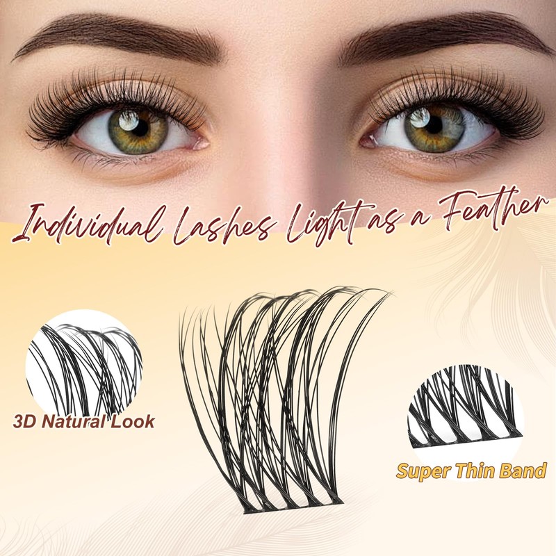 QUEWEL Eyelash Extensions, 120 Pieces, Natural Individual Eyelashes, Delicate Lash