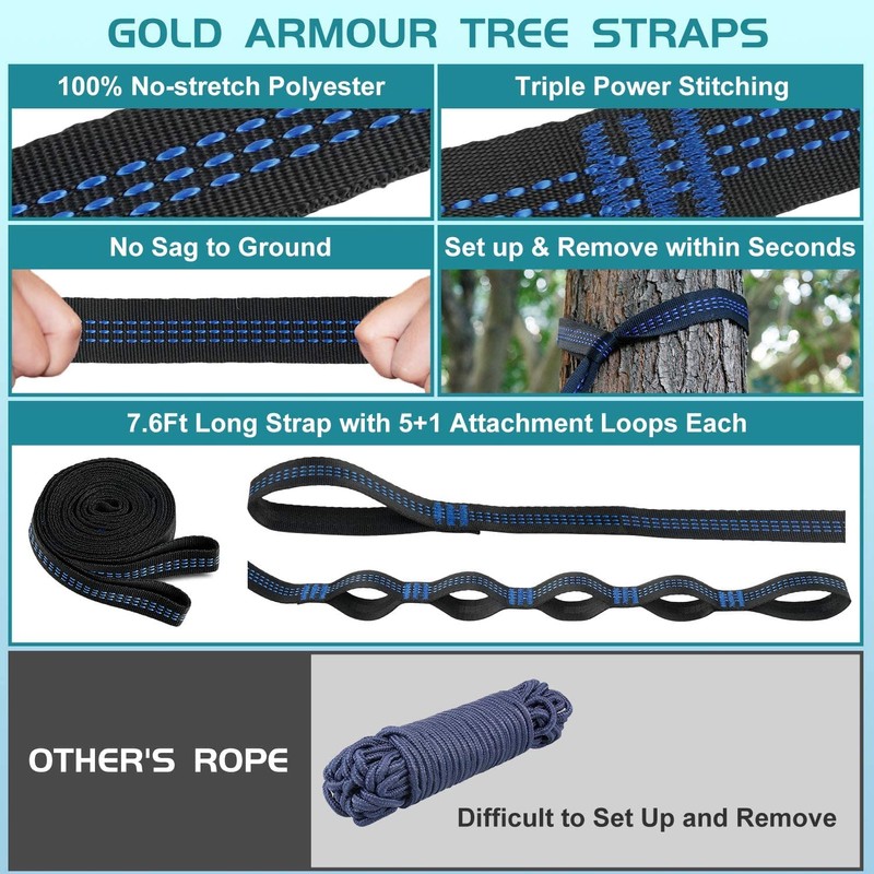 Camping Hammock Portable Nylon Hammocks with Tree Straps Single Lightweigtht