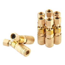Yolass 8Pcs 1/4”NPT 360°Swivel Brass Rotary Coupler,1/4”NPT Air Hose Fittings,Air Compressor Fittings Quick Connection Fittings
