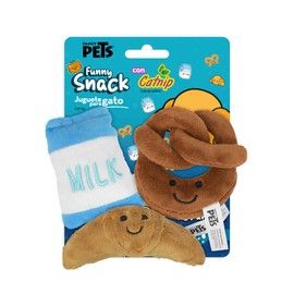 Fancy Pets 3 Pack Juguetes para Gato con Catnip y Sonido de Scratch Snack, Peluches Interactivos para Juego y Estimulación Sensorial