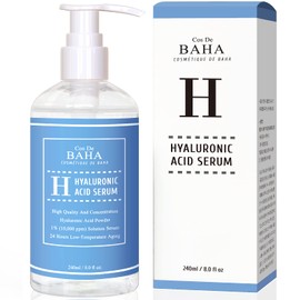 Cos De BAHA Hyaluronic Acid 1% Powder Serum for Face 10,000ppm - Anti Aging + Fine Line + Intense Hydration + facial moisturizer + Visibly Plumped Skin + Prevent Bladder Pain 8 Fl Oz