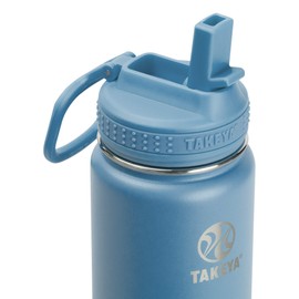 Takeya Actives Insulated Water Bottle w/Straw Lid, Bluestone, 24 Ounces