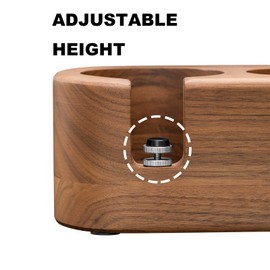 MOJAE Espresso Tamping Station, Tamper Station, Wooden Espresso Tamper Holder, Portafilter Holder with Anti Slip Bottom, 3 Holes for Coffee Tamper,Distributor and Portafilter (Walnut, 51-54mm)