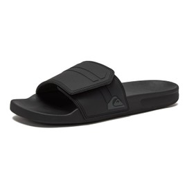 Quiksilver Men's Sandal, Black/Grey/Black Rivi Slide Adjust, 11