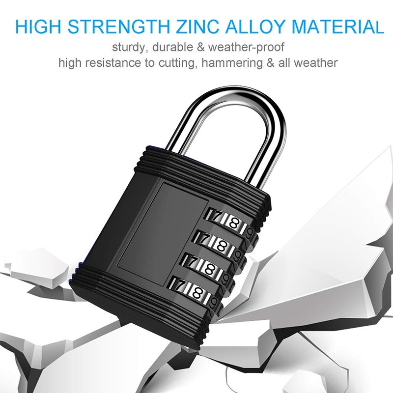 ZHEGE Combination Padlock, 4 Digit Padlock for Gym Locker, School