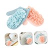 COLLBATH 2pcs Dual Sided Loofah Exfoliating Mitts Deep Cleansing Shower