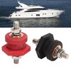 1Pair Thru Panel Battery Terminal Connectors 3/8 In Black Red