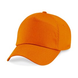 Beechfield Plain Unisex Junior Original 5 Panel Baseball Cap (One Size) (Orange)