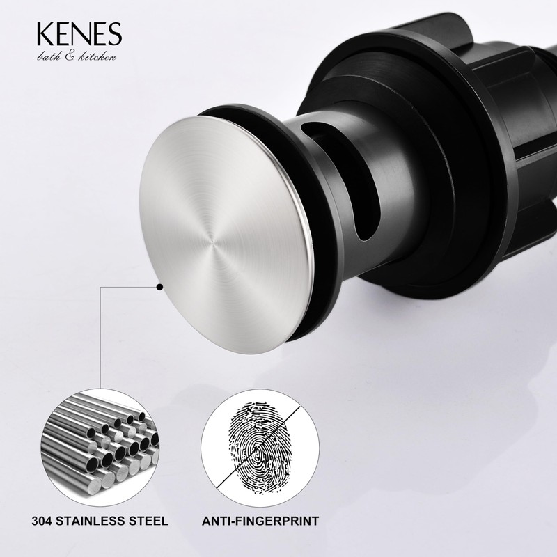 KENES Bathroom Sink Drain Stopper Pop up Sink Drain with