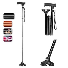 supregear Walking Cane for Men and Women - Foldable, Adjustable, Collapsible, Free Standing Cane with Pivot Tip, Heavy Duty Walking Sticks, Sleek Folding Sticks for Seniors and Adults