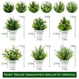 Yoratee Artificial Plant 6PCS Small Fake Plant Greenery Potted Plant Cute Indoor Faux Plant Houes Office Table Desk Bathroom Decor Plants