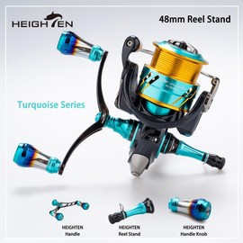 HEIGHTEN Fishing Spinning Reel Stand for Shimano Stradic FL FM Stella Vanford Vanquish Nasci Twinpower Daiwa Fuego Ballistic Certate Exist Luvias Tatula (48mm - Black) (540)