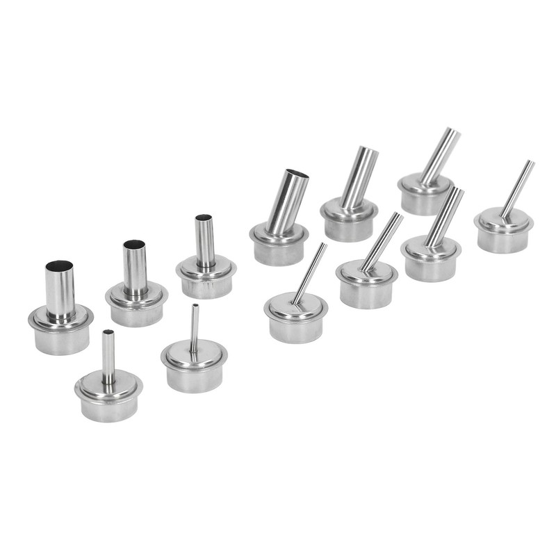 12Pcs Universal Hot Air Gun Nozzle Stainless Steel Standard Size