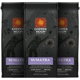 Copper Moon Ground Coffee, Dark Roast, Sumatra Blend, 12 Oz (Pack Of 3)