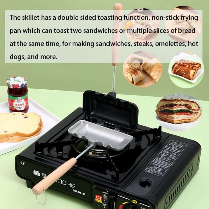 Sandwich Frying Pan, Aluminum Baking Disk Flip Frying Pan Suitable