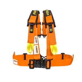 4 Point Harness Seat Belt with 2 Inch Padding Comfortable Shoulder Pad Seat Belt for Go Kart UTV & ATV (Orange-1)