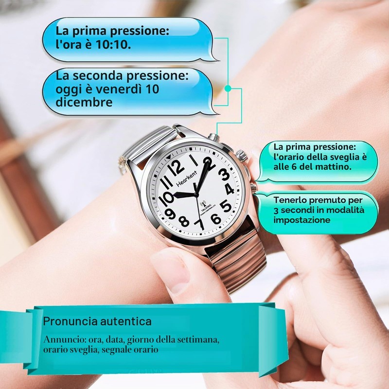 Hearkent Orologio parlante da donna con numeri giganti, facile da