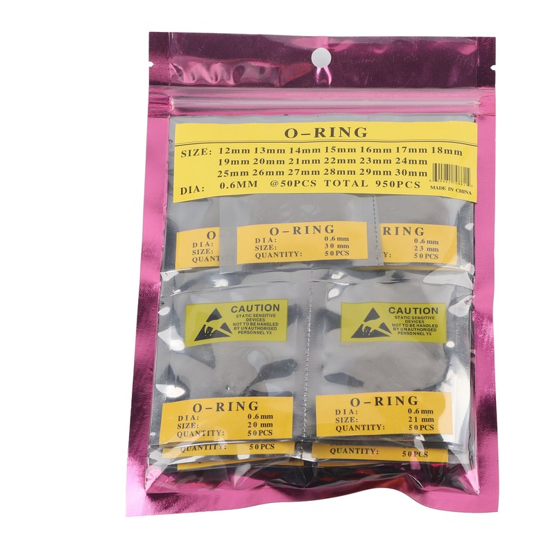 950pcs 0.6mm O Ring Set Sealing Rings Watch Rubber Seals