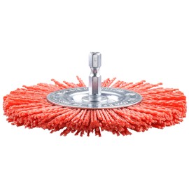 kwb Nylon Disc Brush Set, 100mm, for Wood, Metal, Non-Ferrous Metals, Hex Shank Included