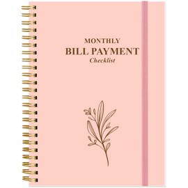 Monthly Bill Payment Checklist - Monthly Bill Organizer & Planner for Personal Budgeting Financial, Bill Payment Tracker Notebook, 5.8" x 8.5", Pink