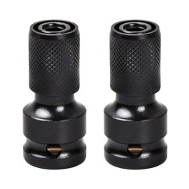 2 Pcs Impact Wrench Adapters, 1/2 Square Drive to 1/4 Hex Shank Socket Adapter, Torque Socket Wrench Reducer Adapter, Quick Release Chuck Converter for Impact Ratchet Impact Air Electric Wrench (B)