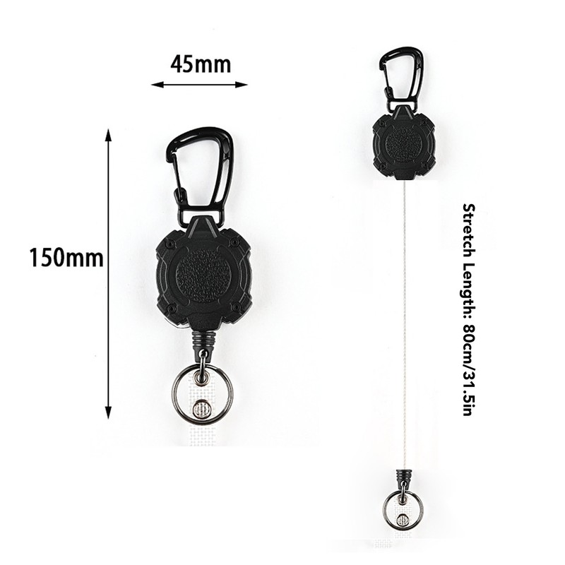 2 PCS Retractable Key Chain High Resiliency 31.5in Frosted Shell