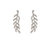 Leaf Feather Earrings Rhinestone Leaf Ear Crawler Earrings Elegant Leaf
