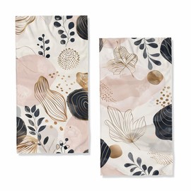 JLSTK Plant Shells Leaves Bath Hand Towels Absorbent Abstract Boho Art Decorative Hand Towels for Bathroom Kitchen Home Spa Hotel Yoga,Bathroom Decor Accessories Gifts for Women Man 14"x28"