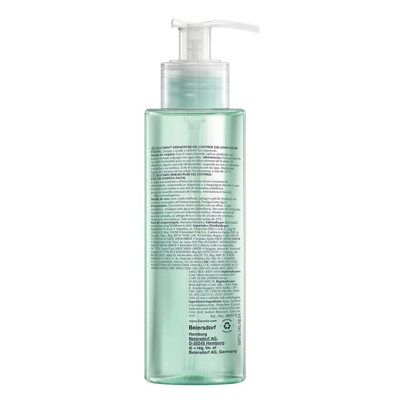 Gel Limpiador Eucerin Dermopure Oil Control 200 Ml Multicolor -