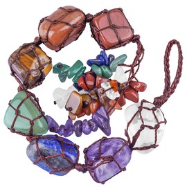 TUMBEELLUWA Crystal Tree of Life Wall Hanger Healing Decorative Hanging Ornaments Gold-Plated-Base Tumbled Quartz Stones Wall Decoration for Home Decor, 7 Chakra