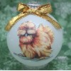 B037 Hand-made Christmas Ornament - chicken - gold buff silky