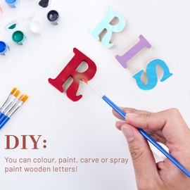 Darryy 10 cm Standing Wooden Letters, Log Natural Large Wooden Letters for Crafts, Untreated Wooden Decorations for Home, Wall, Party, Decoration, DIY Projects (A)