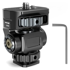 Binxind DSLR Camera Clamp Adjustable Monitor Mount W Cold Shoe 1/4 Screw for Camera Monitor Flash Light Mic Hot Shoe Bracket